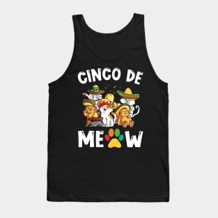 Cinco De Meow Cat Lovers Cinco De Mayo Tank Top